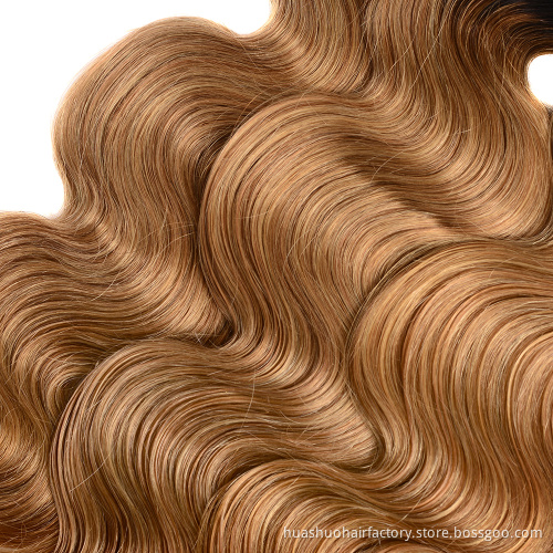 Single Donor Best Virgin Hair 1B 27 Two Tone Ombre Color Brazilian Body Wave Wavy Hair Extensions